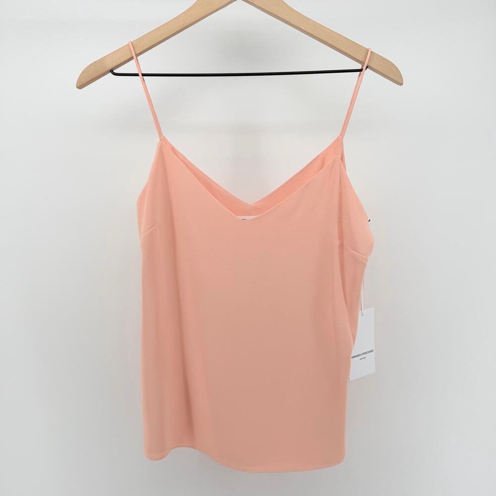 Amanda Uprichard Silk Camisole in Peach Pink XS P Quiet Luxury Minimalist